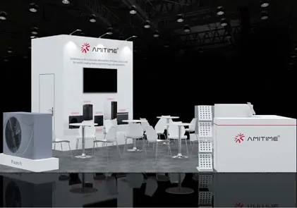 AMITIME, yeni havuz ısı pompası ile büyük bir çıkış yapan havuz Spa veranda expo'da bir görünüm elde etmek için ayarlandı!